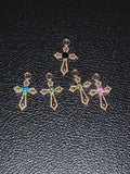 Birth stone cross charms