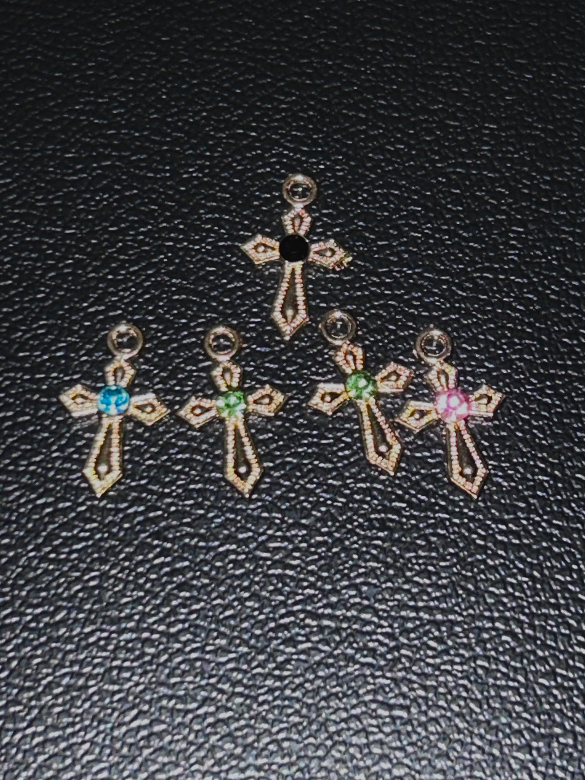 Birth stone cross charms